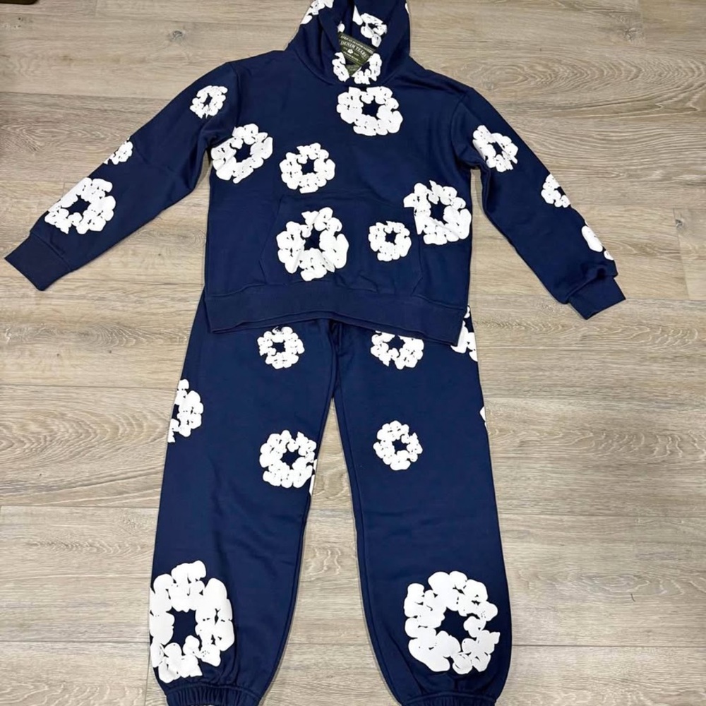 Navy blue denim tears